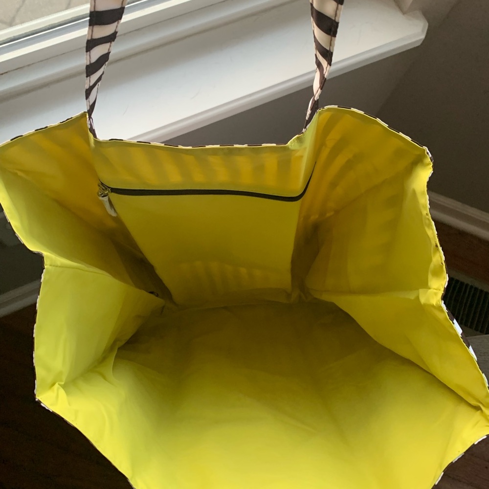henri bendel Brown & White Vertical Stripe Tote - Picture 2 of 8